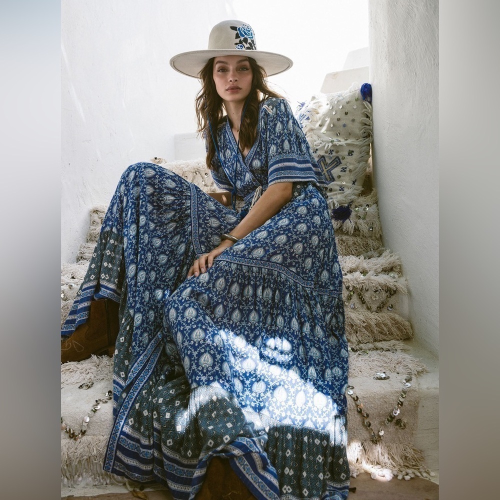 Spell Oracle Maxi Dress in Blue Indigo - Picture 3 of 10